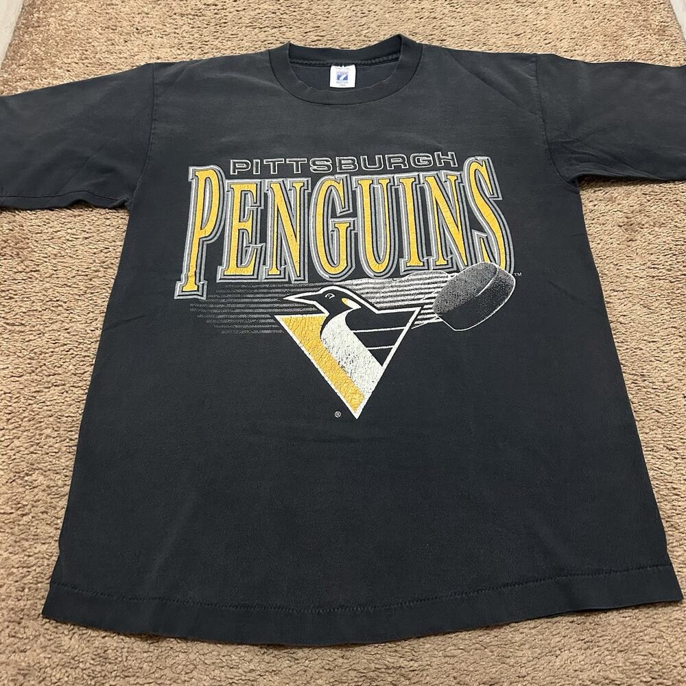 Vintage Pittsburg Penguins Logo 7 Size Large Shirt USA Made
